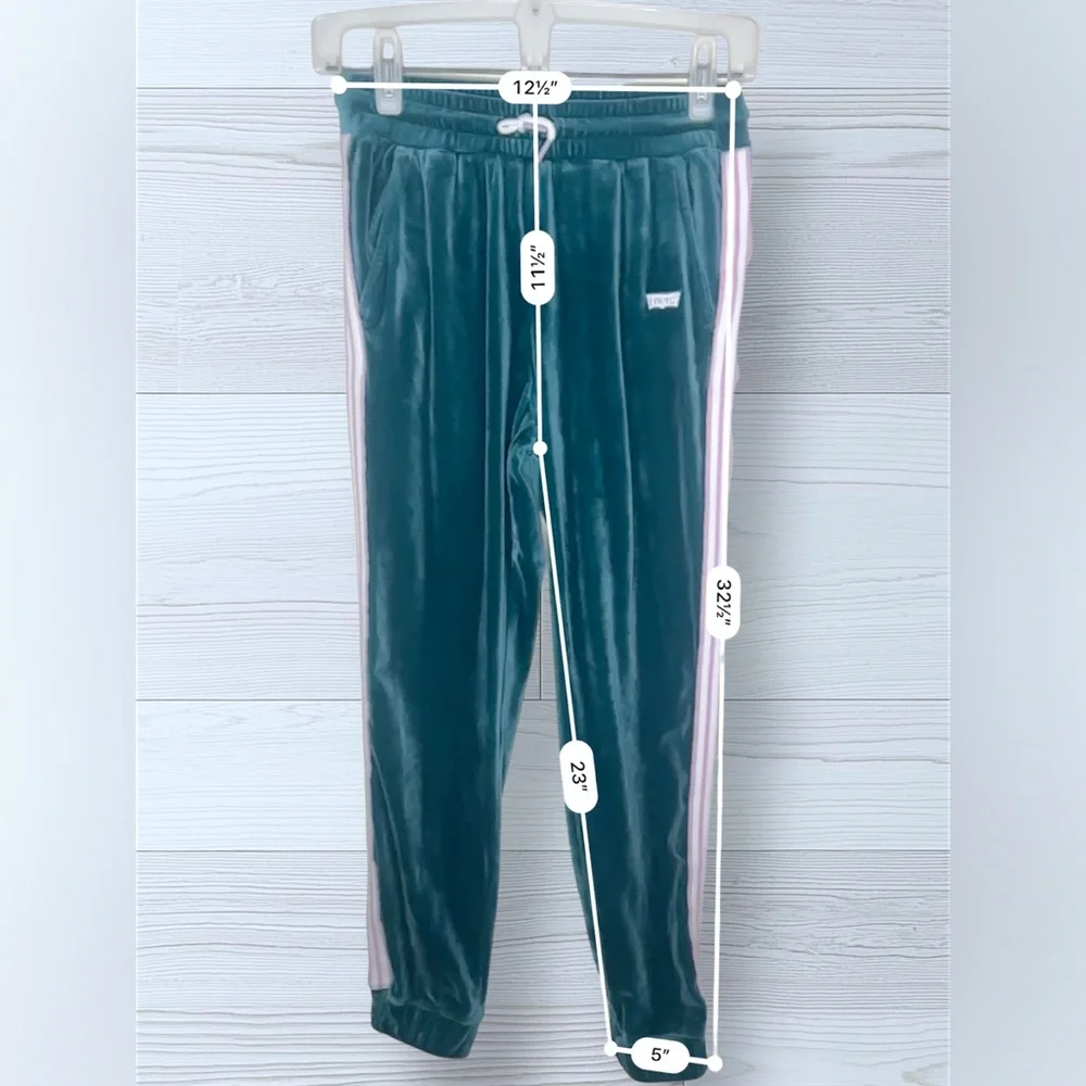 LEVI’S Girls Velour Jogger Sweatpants with Tracksuit Stripes - Picture 8 of 10